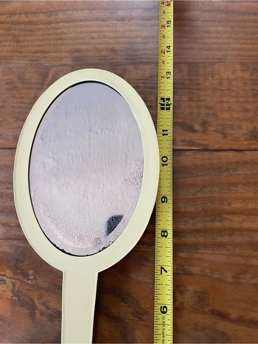 Vintage retro art deco hand mirror unique rare bathroom home decor celluloid